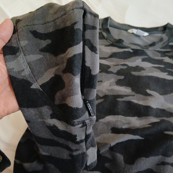 Athleta Women M Camo Print Midi Sweater Dress Gray/Black Tunic Athleisure Balanc - Picture 6 of 15